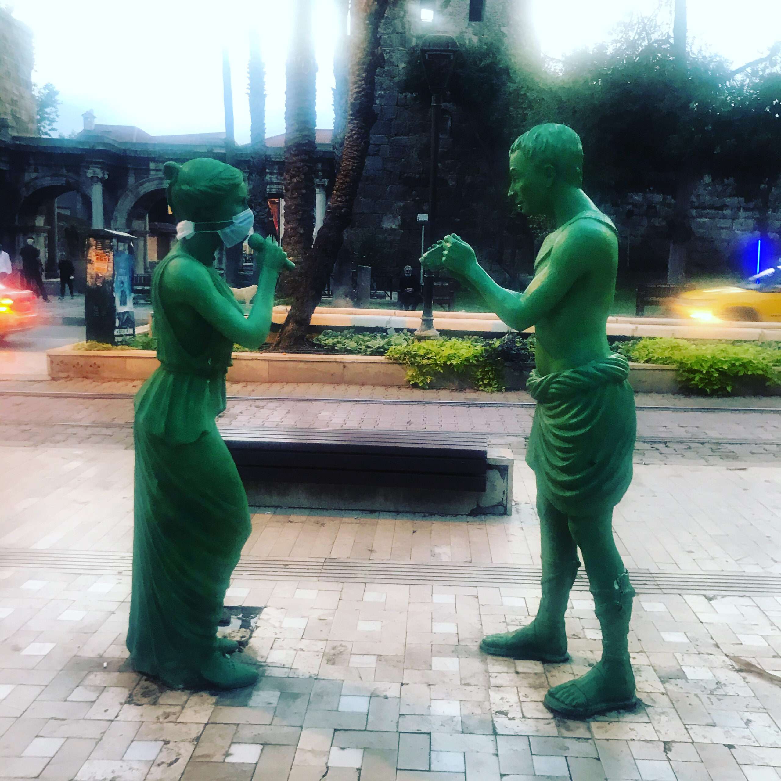 Antalya green statues