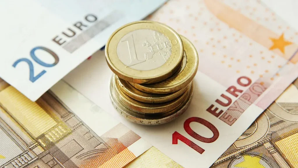 Euros with coins