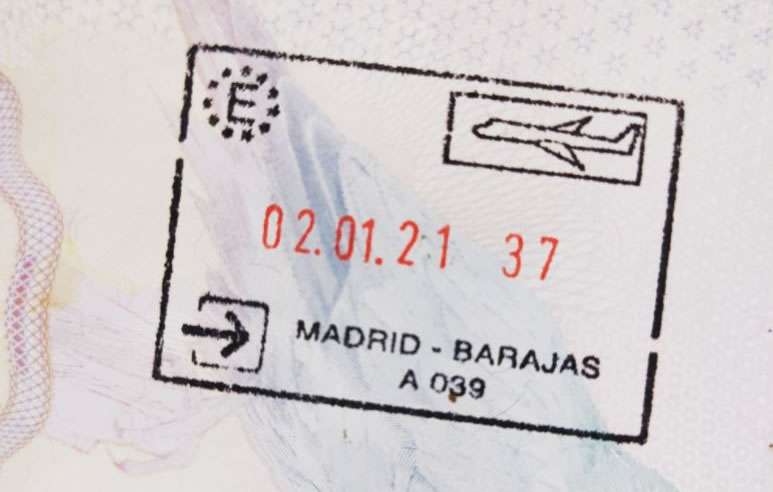 Madrid Passport Stamp